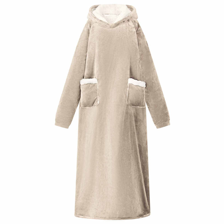 Vidaxl Decke Hoodie beige l Fleece und Flanell