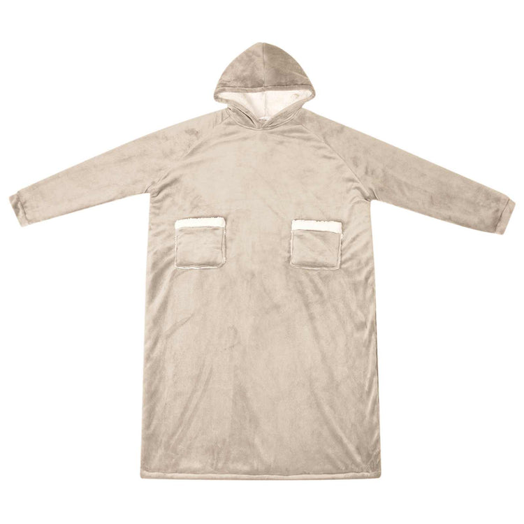 Vidaxl Decke Hoodie beige l Fleece und Flanell