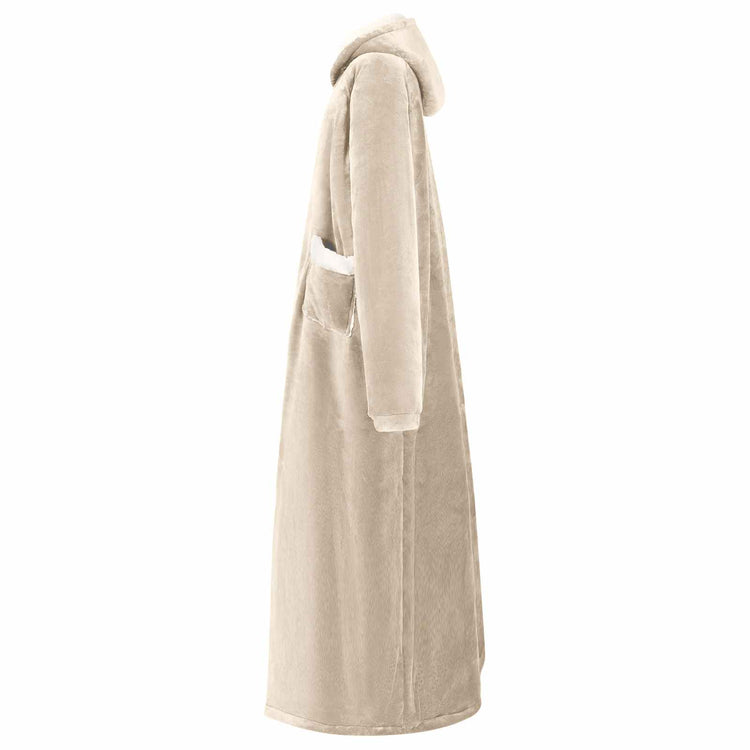 Vidaxl Decke Hoodie beige l Fleece und Flanell