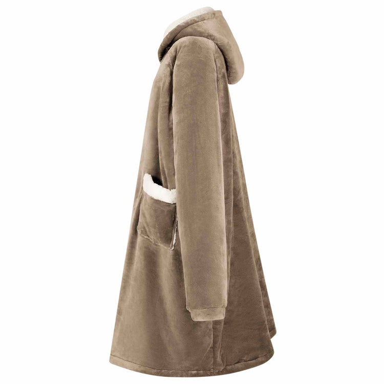 VidaXL Decke Hoodie Kamel l Fleece und Flanell