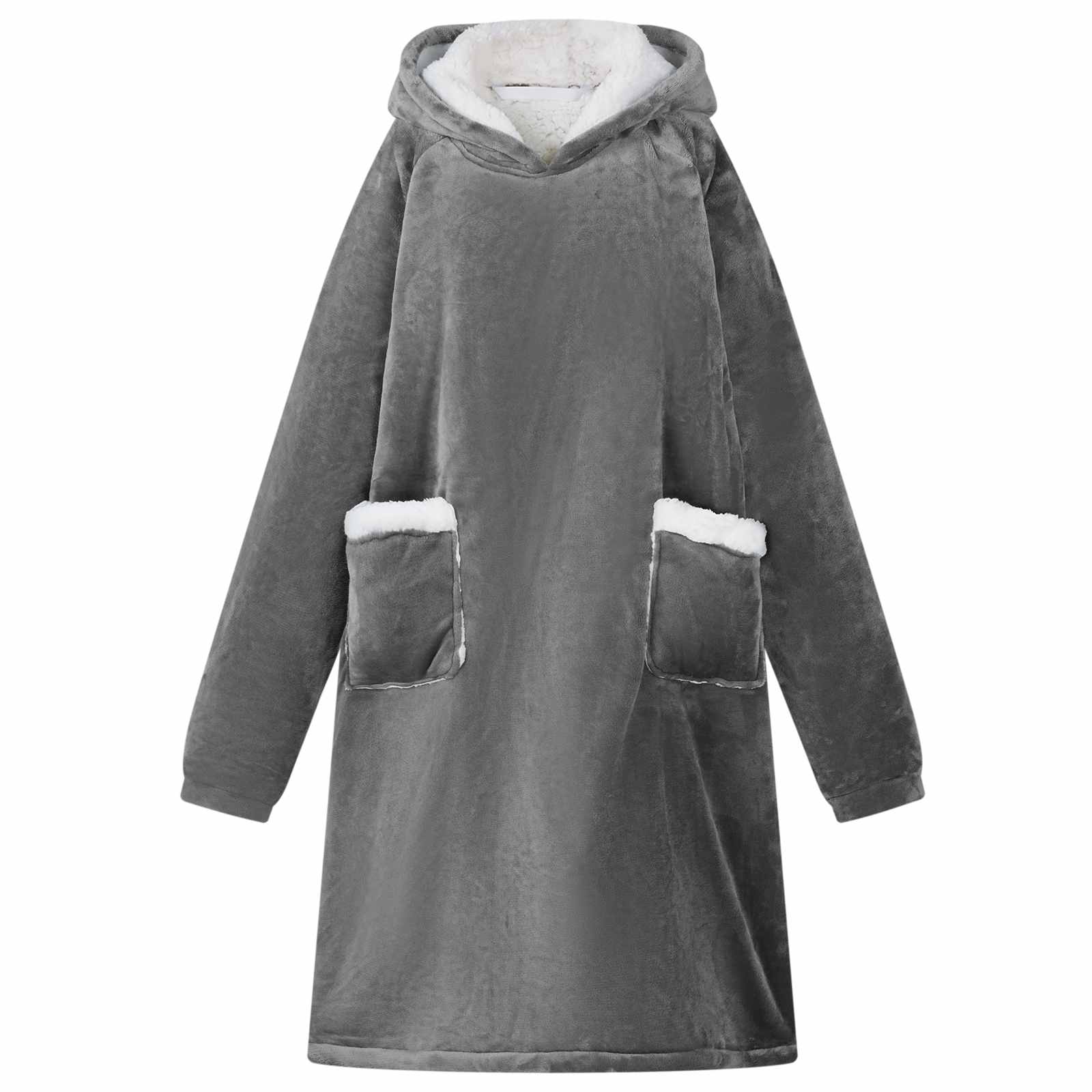 Vidaxl Decken-Hoodie dunkelgrau mit Fleece und Flanell