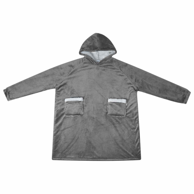 Vidaxl Decken-Hoodie dunkelgrau mit Fleece und Flanell