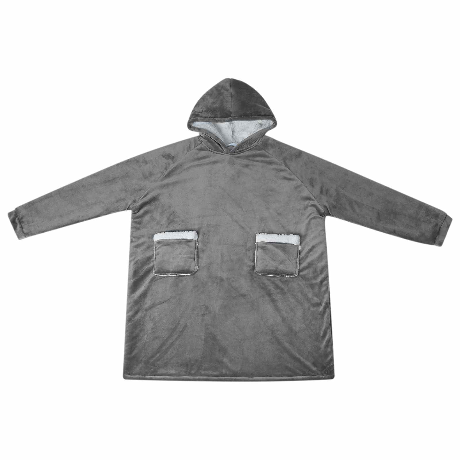 Vidaxl Decke Hoodie dunkelgrau l Fleece und Flanell
