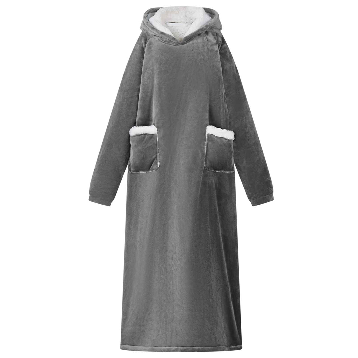 Vidaxl Decke Hoodie dunkelgrau l Fleece und Flanell