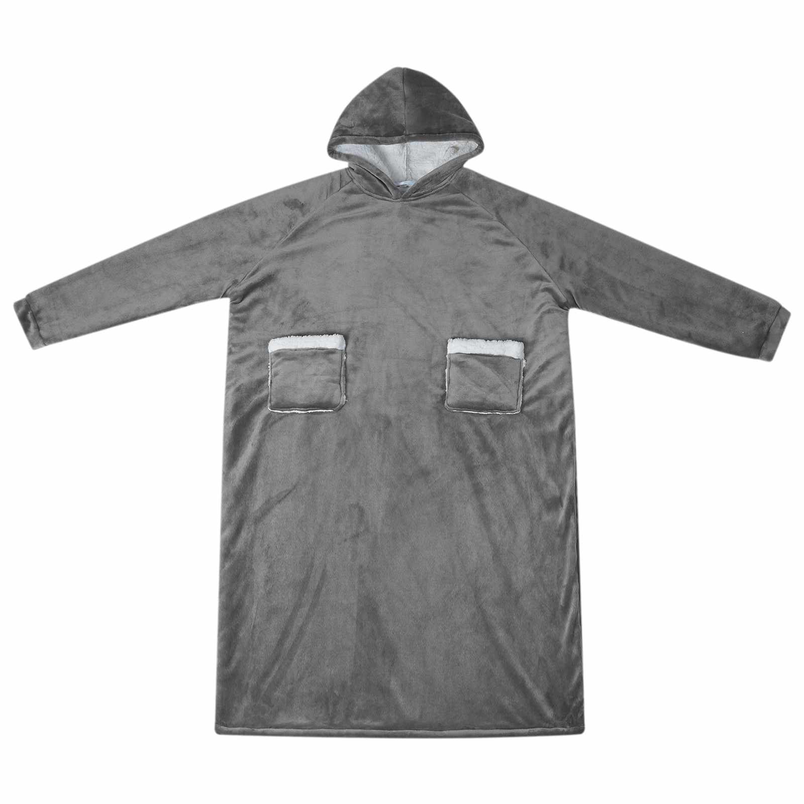 Vidaxl Decke Hoodie dunkelgrau l Fleece und Flanell