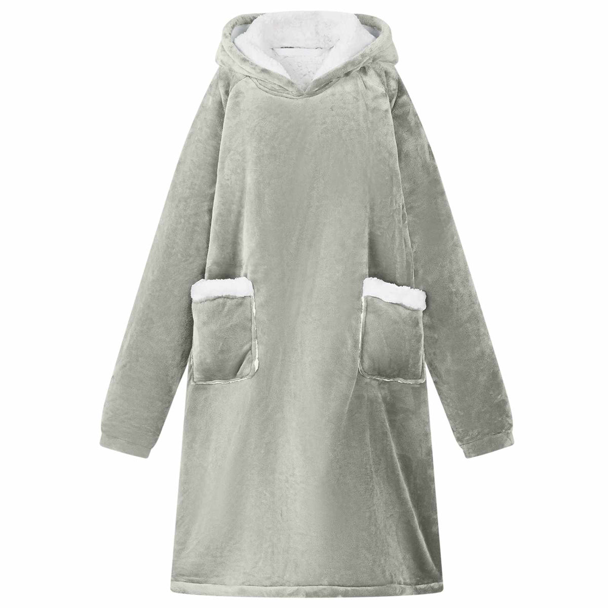 Vidaxl Decke Hoodie grau l Fleece und Flanell