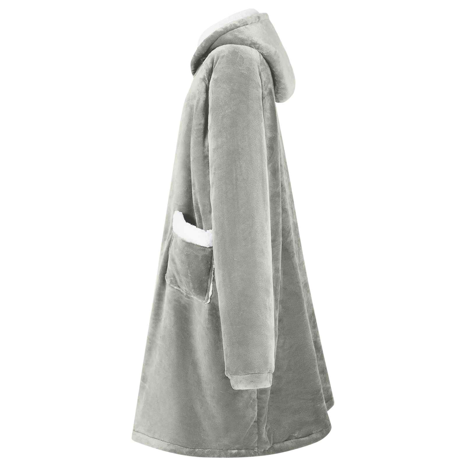 Vidaxl Decke Hoodie grau l Fleece und Flanell