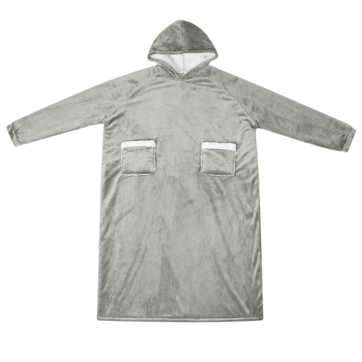 Vidaxl Decke Hoodie grau l Fleece und Flanell