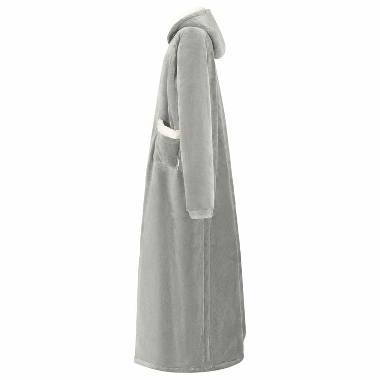 Vidaxl Decke Hoodie grau l Fleece und Flanell
