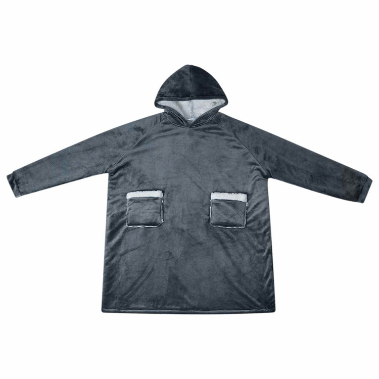 VidaXL Decke Kapuzenpullover Marineblau L Fleece und Flanell