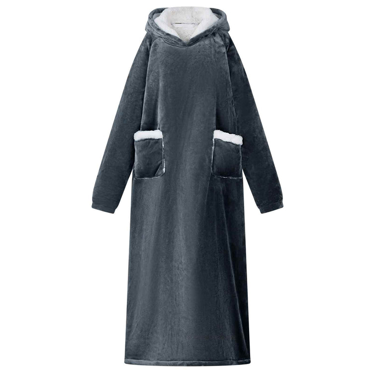 VidaXL Decke Kapuzenpullover Marineblau L Fleece und Flanell