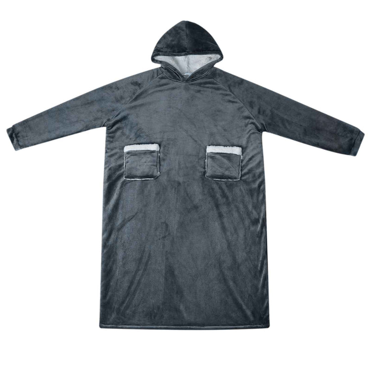 VidaXL Decke Kapuzenpullover Marineblau L Fleece und Flanell