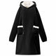 Vidaxl Decke Hoodie schwarz l Fleece und Flanell