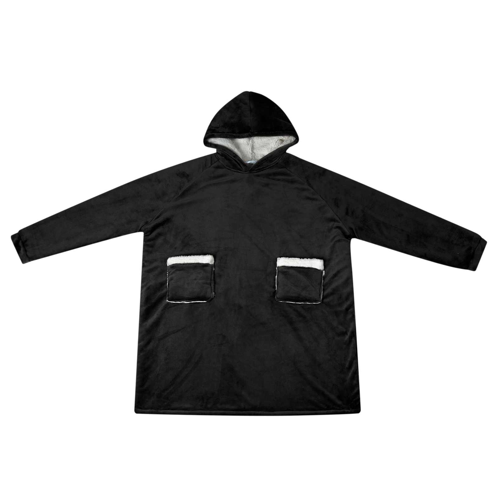 Vidaxl Decke Hoodie schwarz l Fleece und Flanell