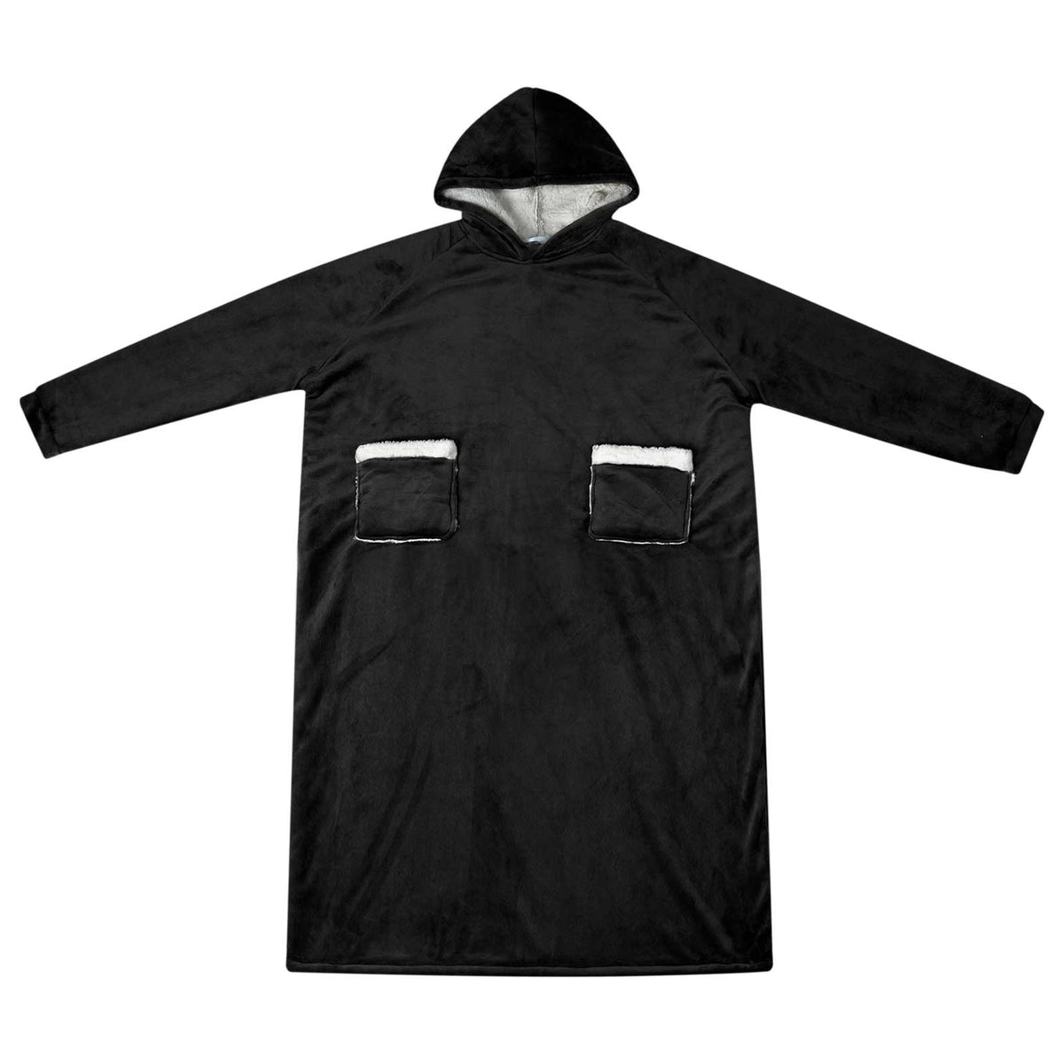 Vidaxl Decke Hoodie schwarz l Fleece und Flanell