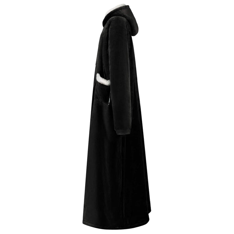 Vidaxl Decke Hoodie schwarz l Fleece und Flanell