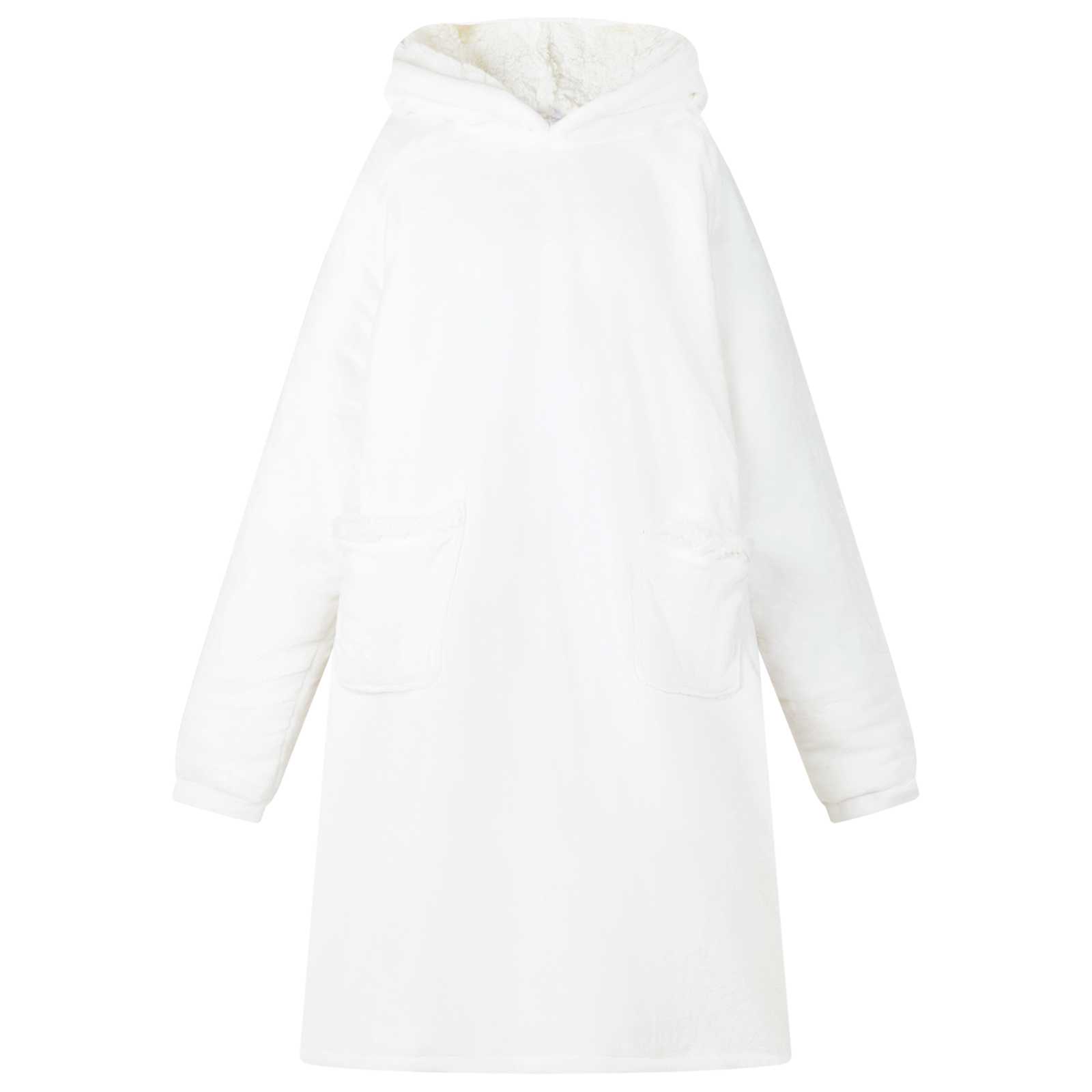 Vidaxl Decke Hoodie weiß l Fleece und Flanell
