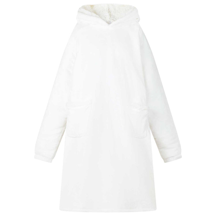 Vidaxl Decke Hoodie weiß l Fleece und Flanell