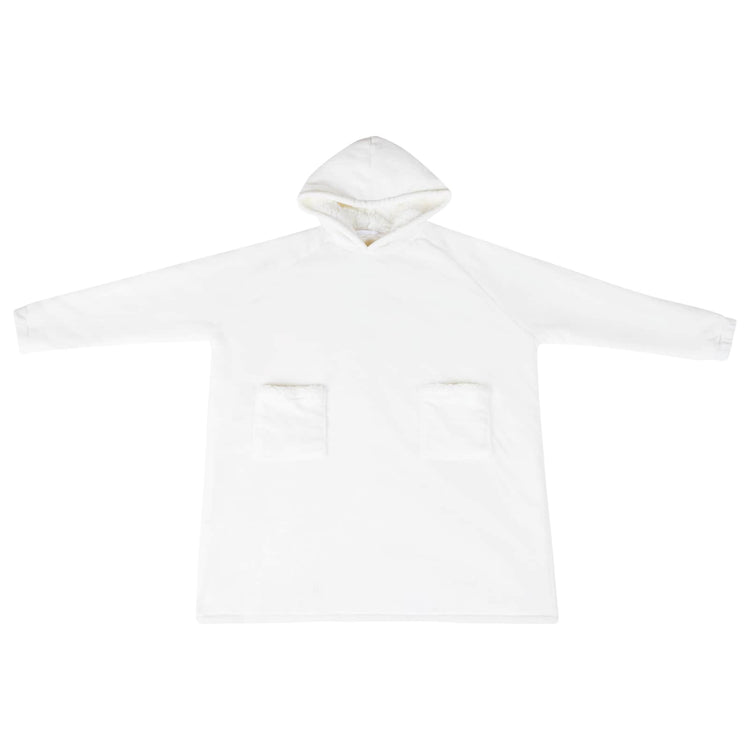 Vidaxl Decke Hoodie weiß l Fleece und Flanell