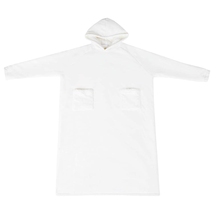 Vidaxl Decke Hoodie weiß l Fleece und Flanell