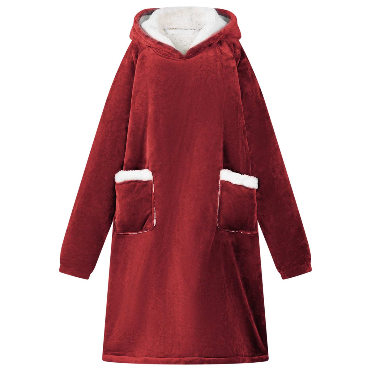 Vidaxx Decken-Hoodie bordeauxrot mit Fleece und Flanell