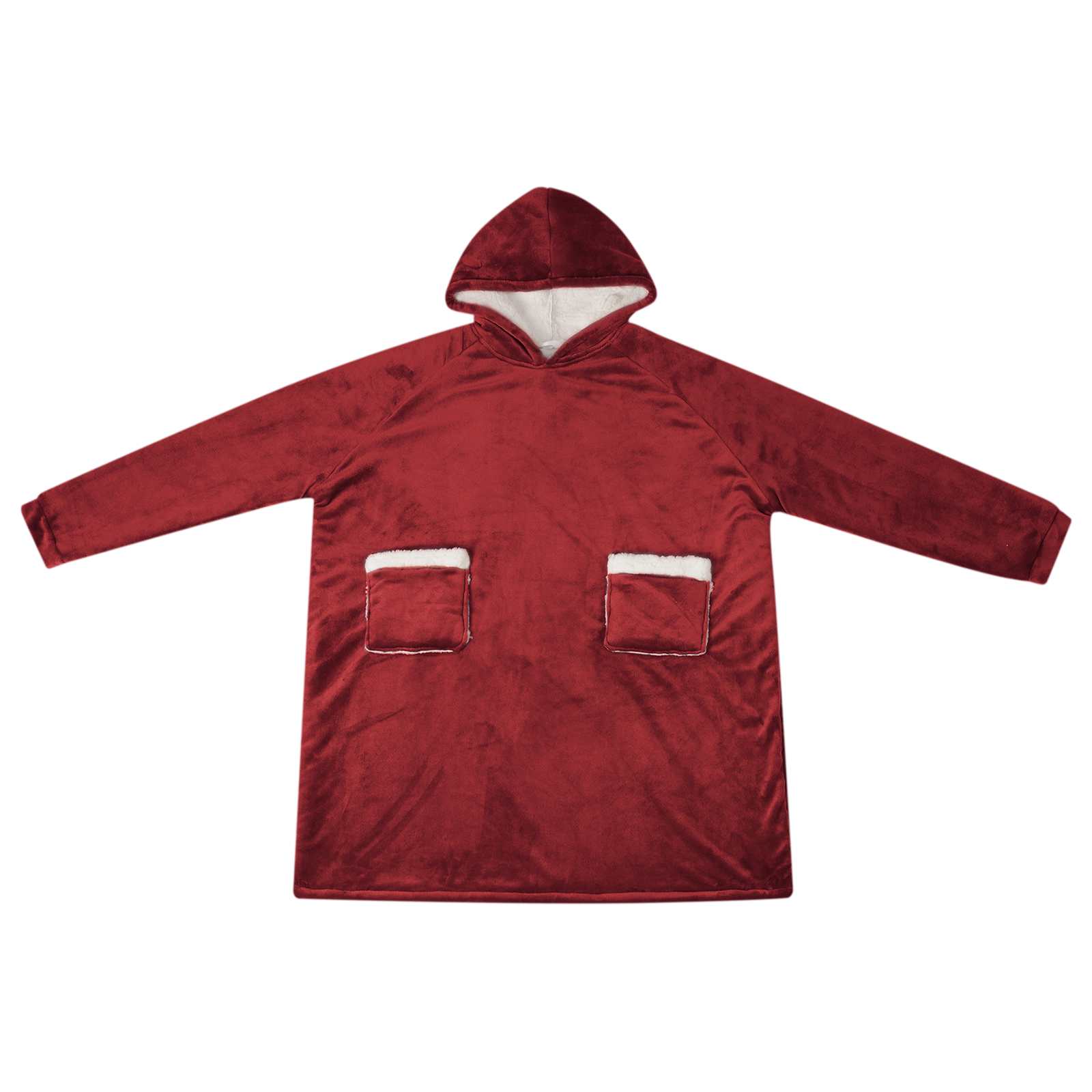 VidaXL Decke Hoodie Burgunderrot L Fleece und Flanell
