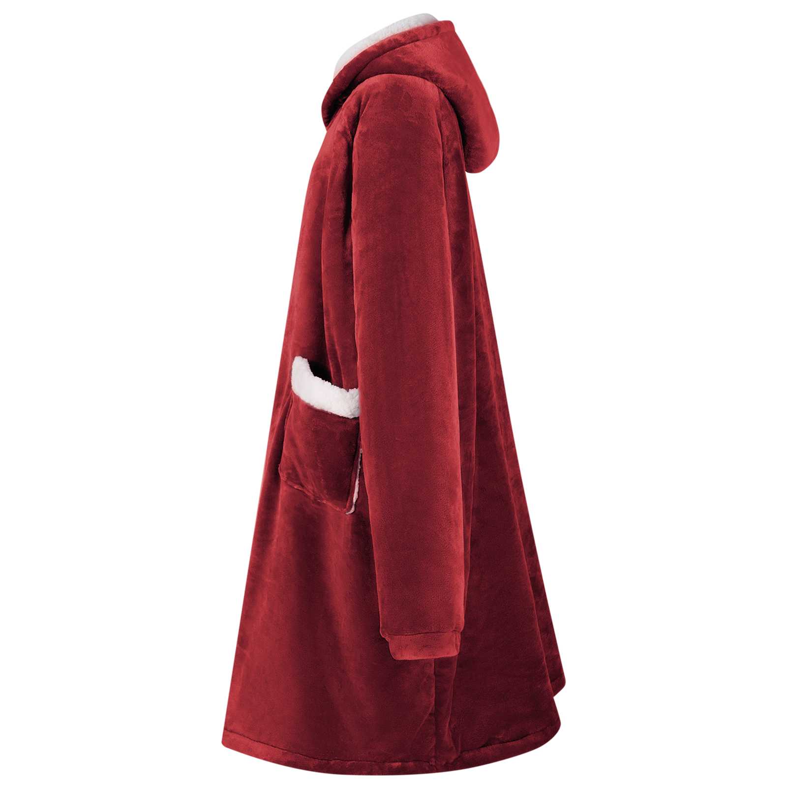 VidaXL Decke Hoodie Burgunderrot L Fleece und Flanell