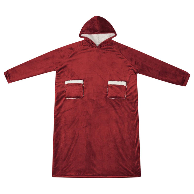 VidaXL Decke Hoodie Burgunderrot L Fleece und Flanell