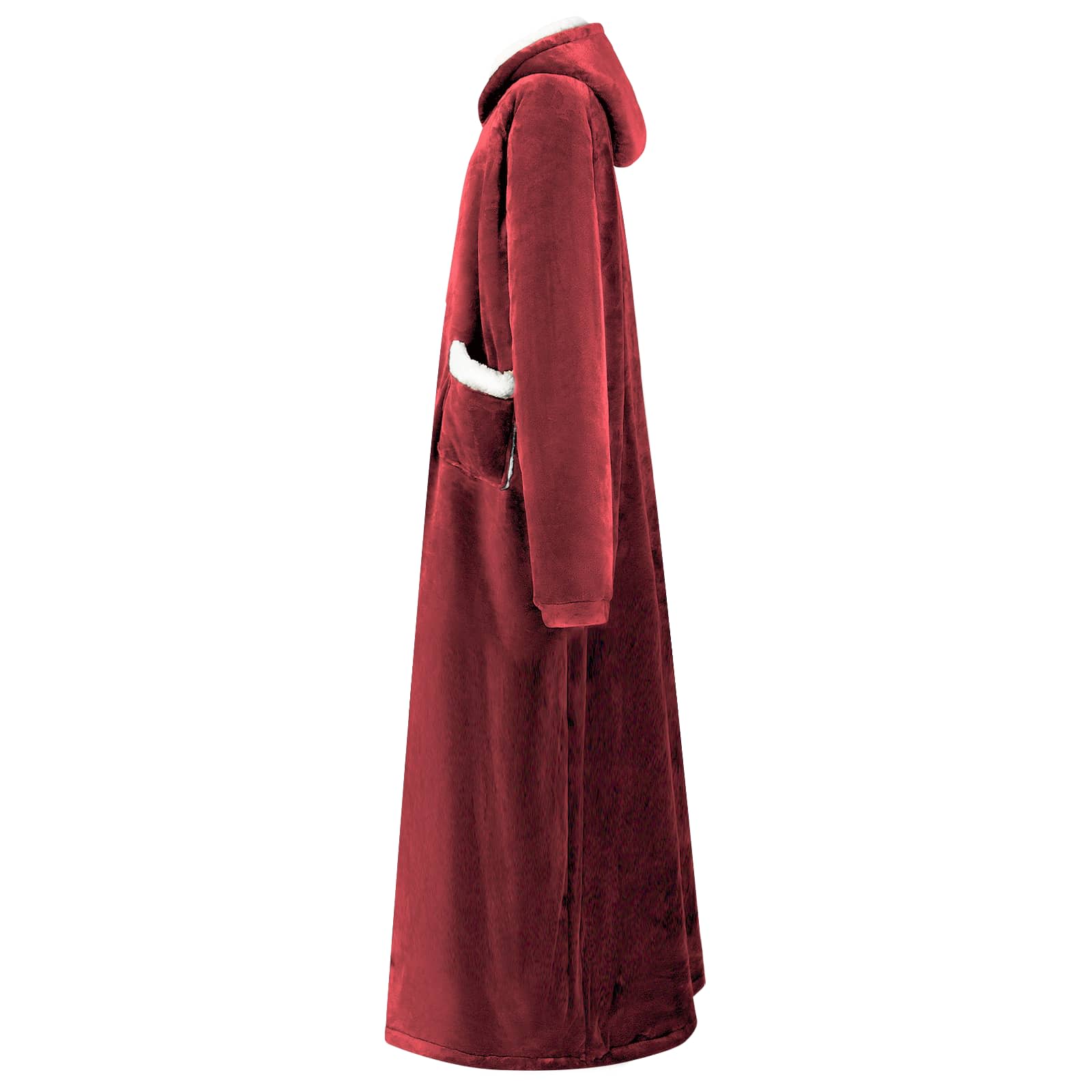 VidaXL Decke Hoodie Burgunderrot L Fleece und Flanell