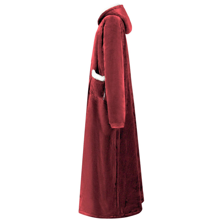 VidaXL Decke Hoodie Burgunderrot L Fleece und Flanell