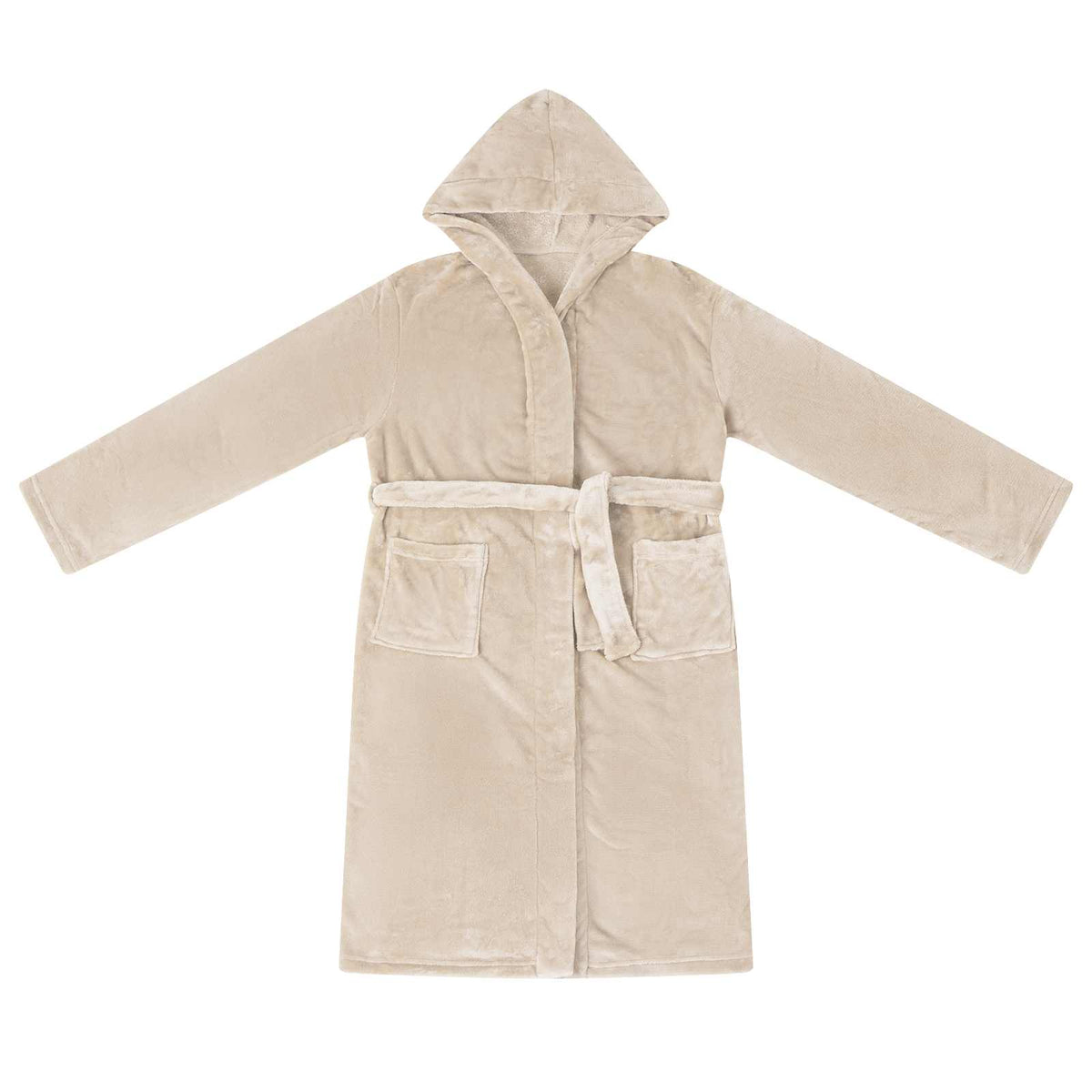 VidaXL Bademantel Hoodie beige s Flanell