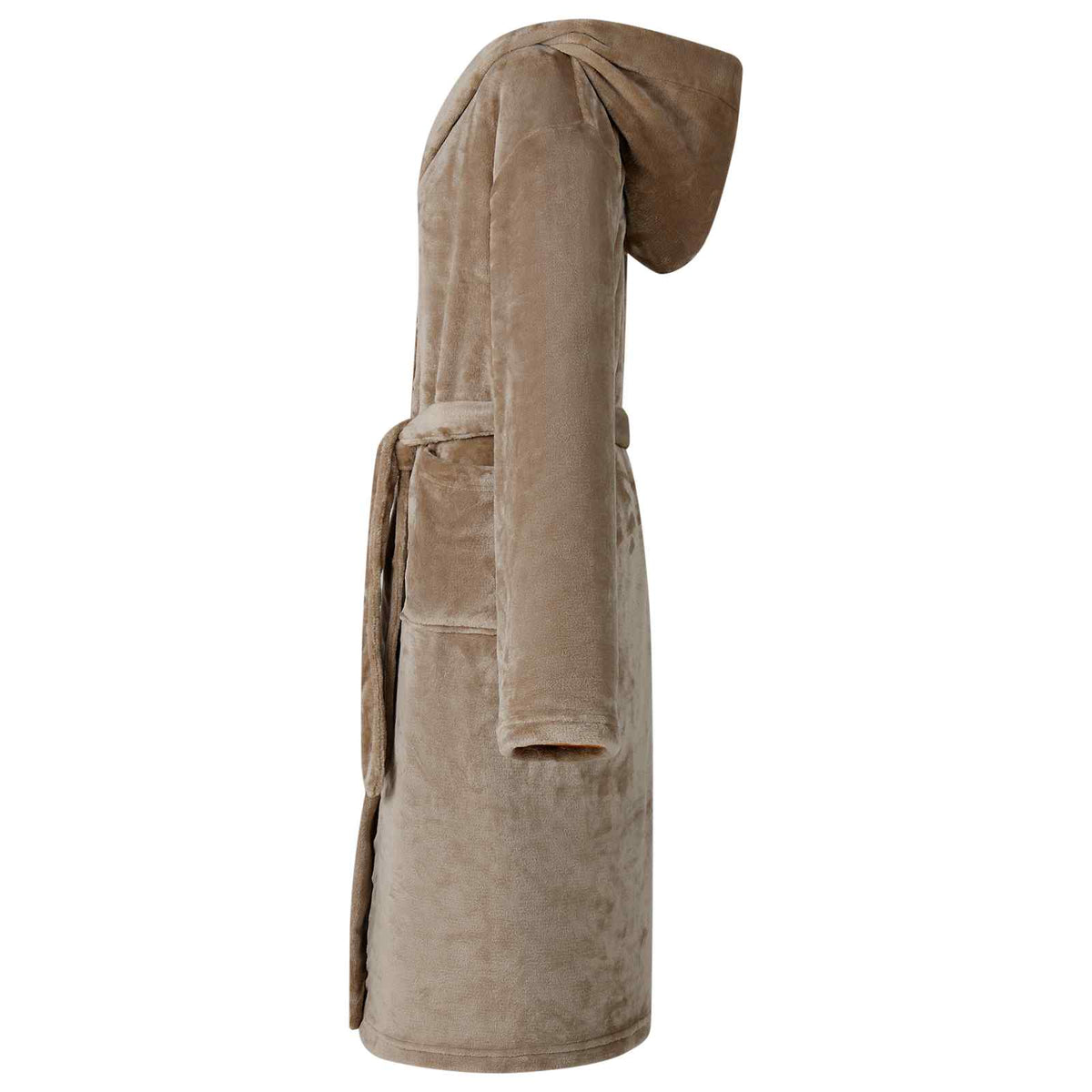 VidaXL Bademantel Hoodie Kamel l Flanell