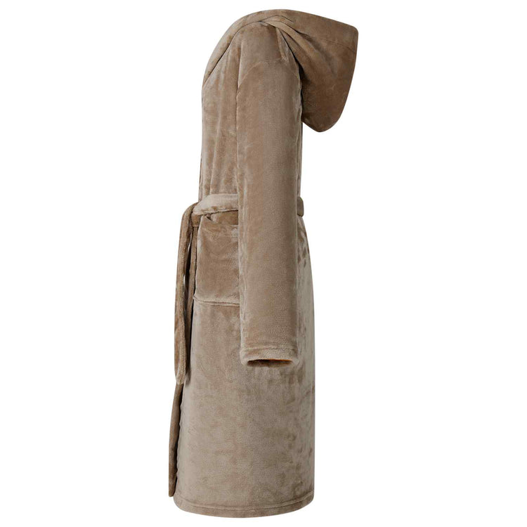 VidaXL Bademantel Hoodie Kamel XXL Flanell
