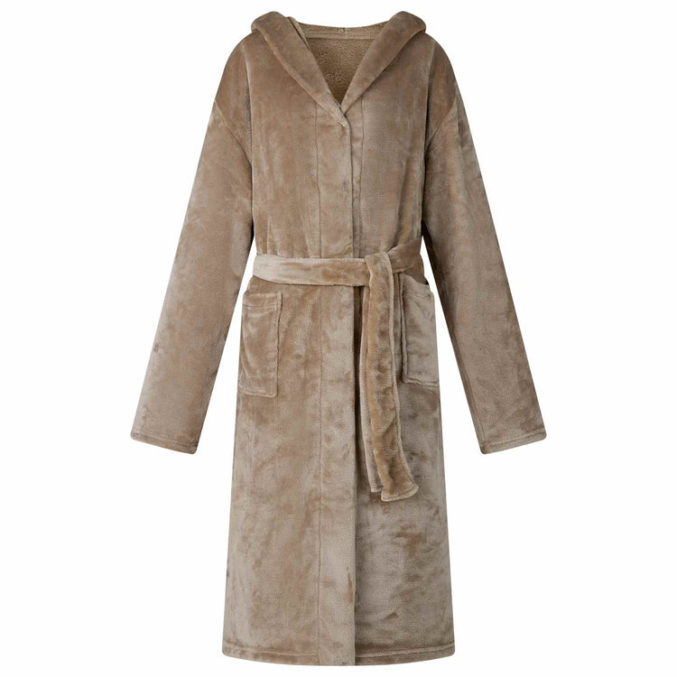 VidaXL Bademantel Hoodie Kamel xxxl Flanell
