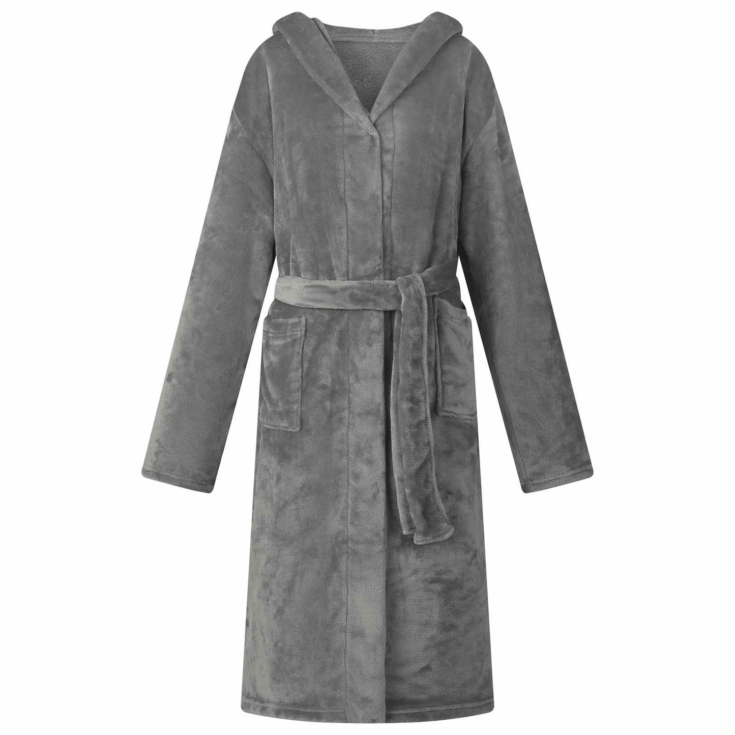Vidaxl Bademantel Hoodie dunkelgrau mit Flanell
