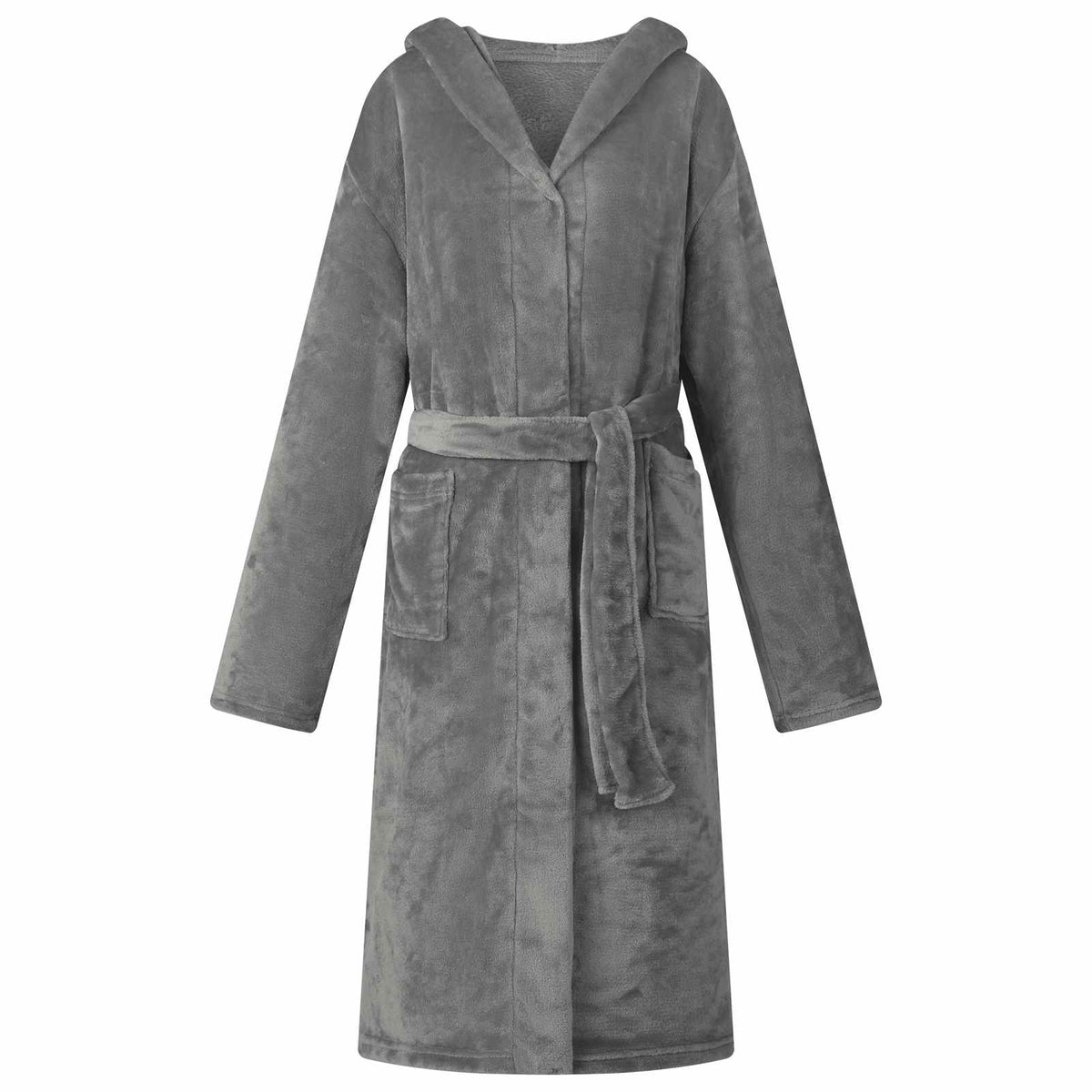 Vidaxl Bademantel Hoodie dunkelgrau XL Flanell