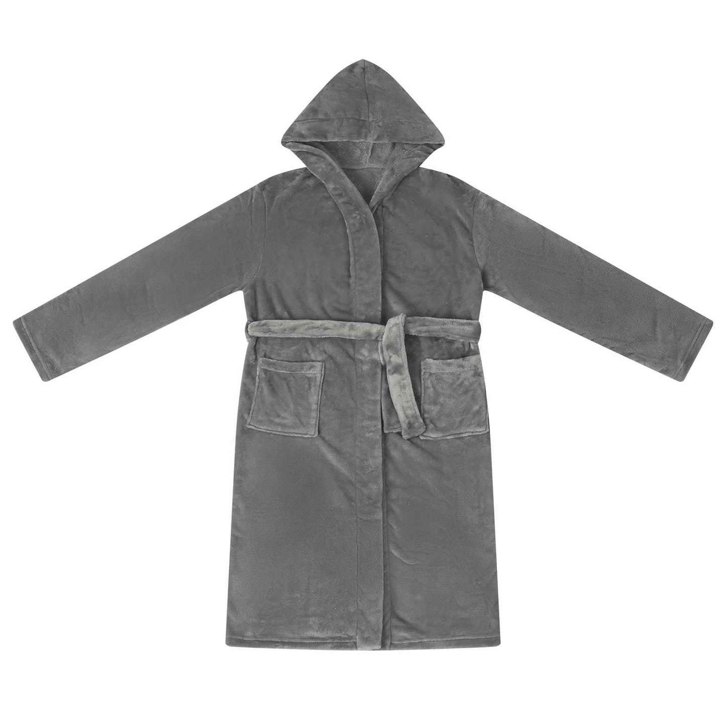 Vidaxl Bademantel Hoodie dunkelgrau XL Flanell