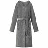 Vidaxl Bademantel Hoodie dunkelgrau xxl Flanell
