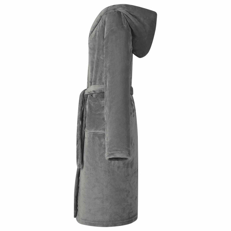 Vidaxl Bademantel Hoodie dunkelgrau xxl Flanell