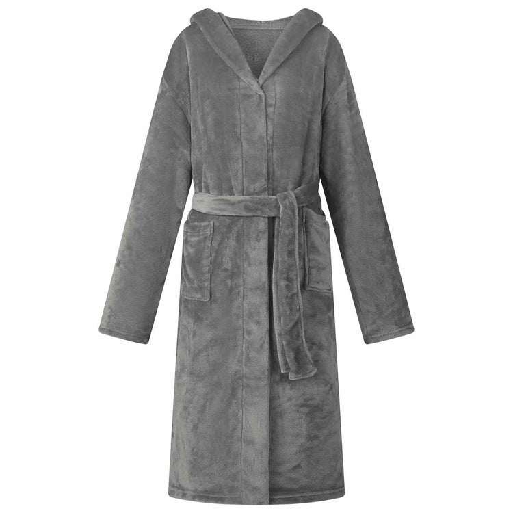 Vidaxl Bademantel Hoodie dunkelgrau xxxl Flanell
