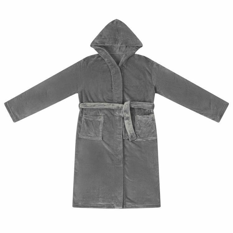 Vidaxl Bademantel Hoodie dunkelgrau xxxl Flanell