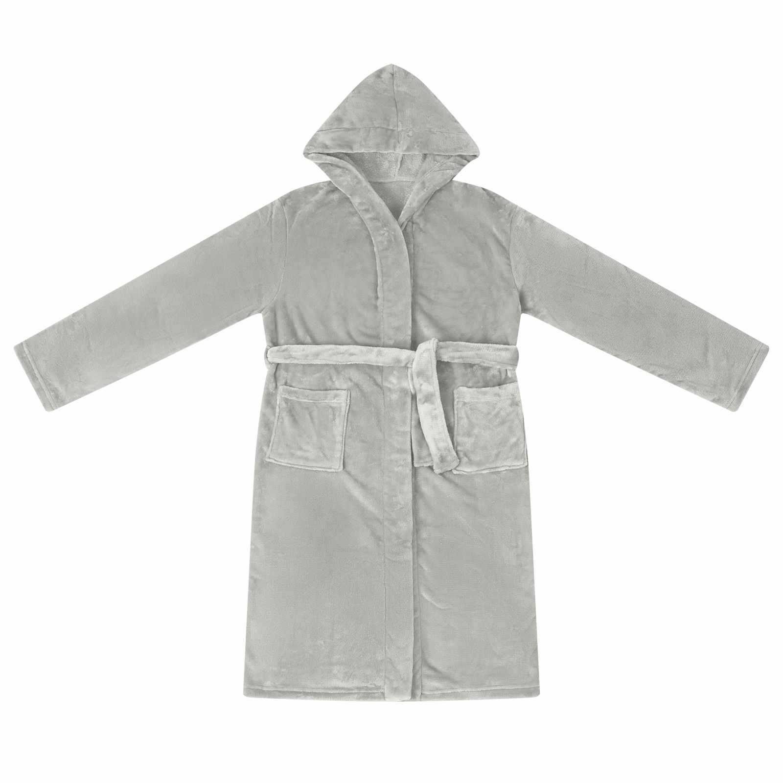 VidaXL Bademantel Hoodie grau l Flanell