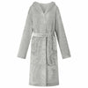 Vidaxl Bademantel Hoodie grau XL Flanell
