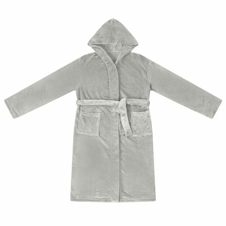 Vidaxl Bademantel Hoodie grau xxl Flanell