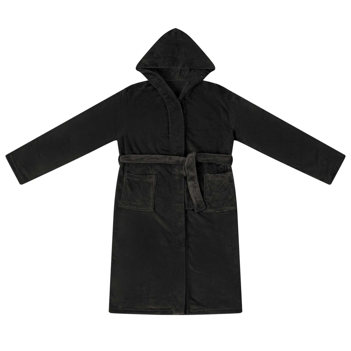 VidaXL Bademantel Hoodie schwarz s Flanell