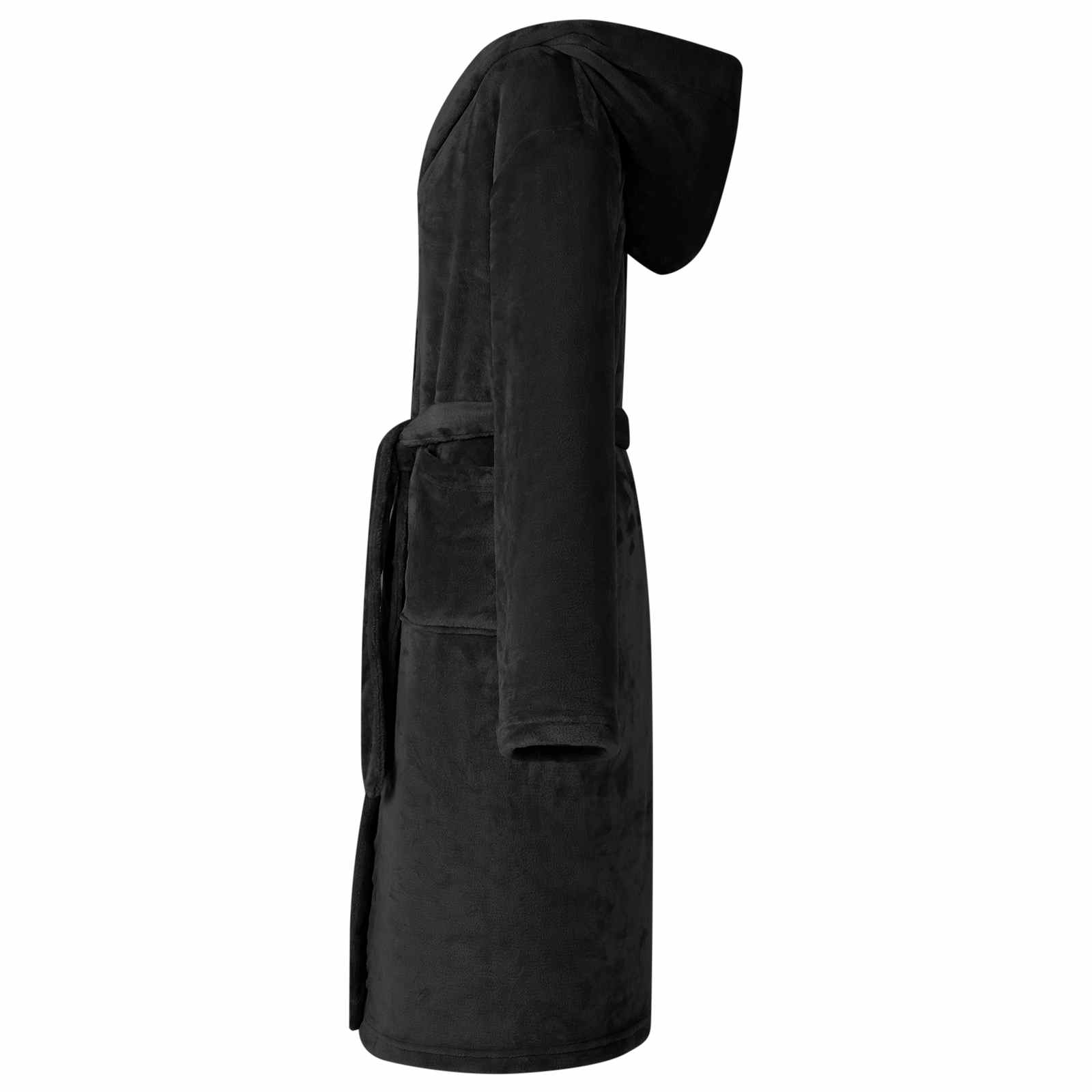 VidaXL Bademantel Hoodie schwarz s Flanell