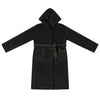 Vidaxl Bademantel Hoodie schwarz XL Flanell