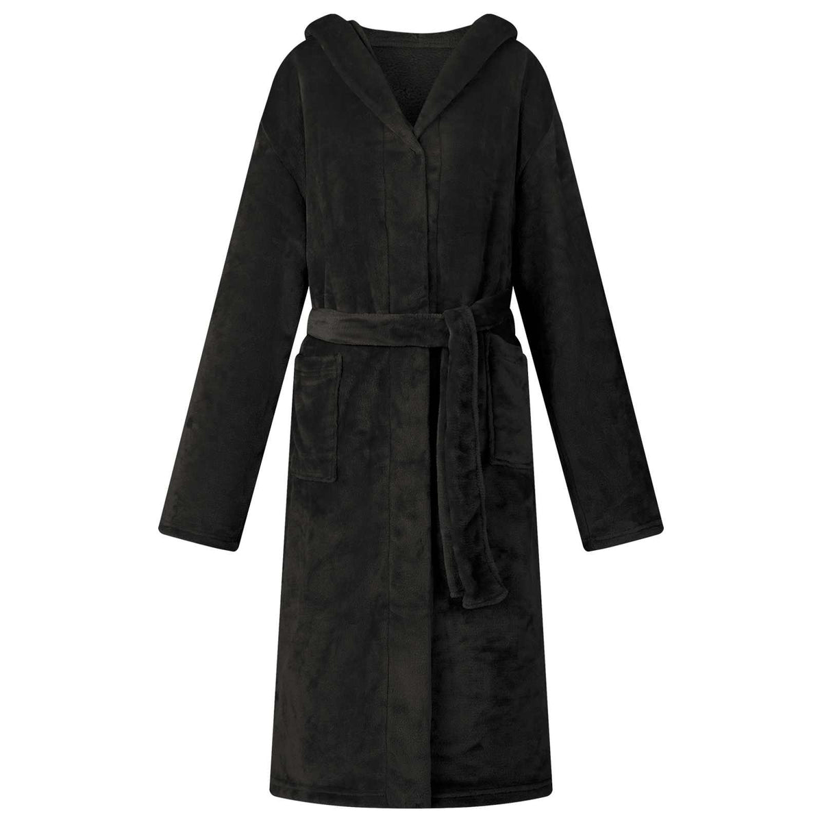 VidaXL Bademantel Hoodie schwarz xxl Flanell