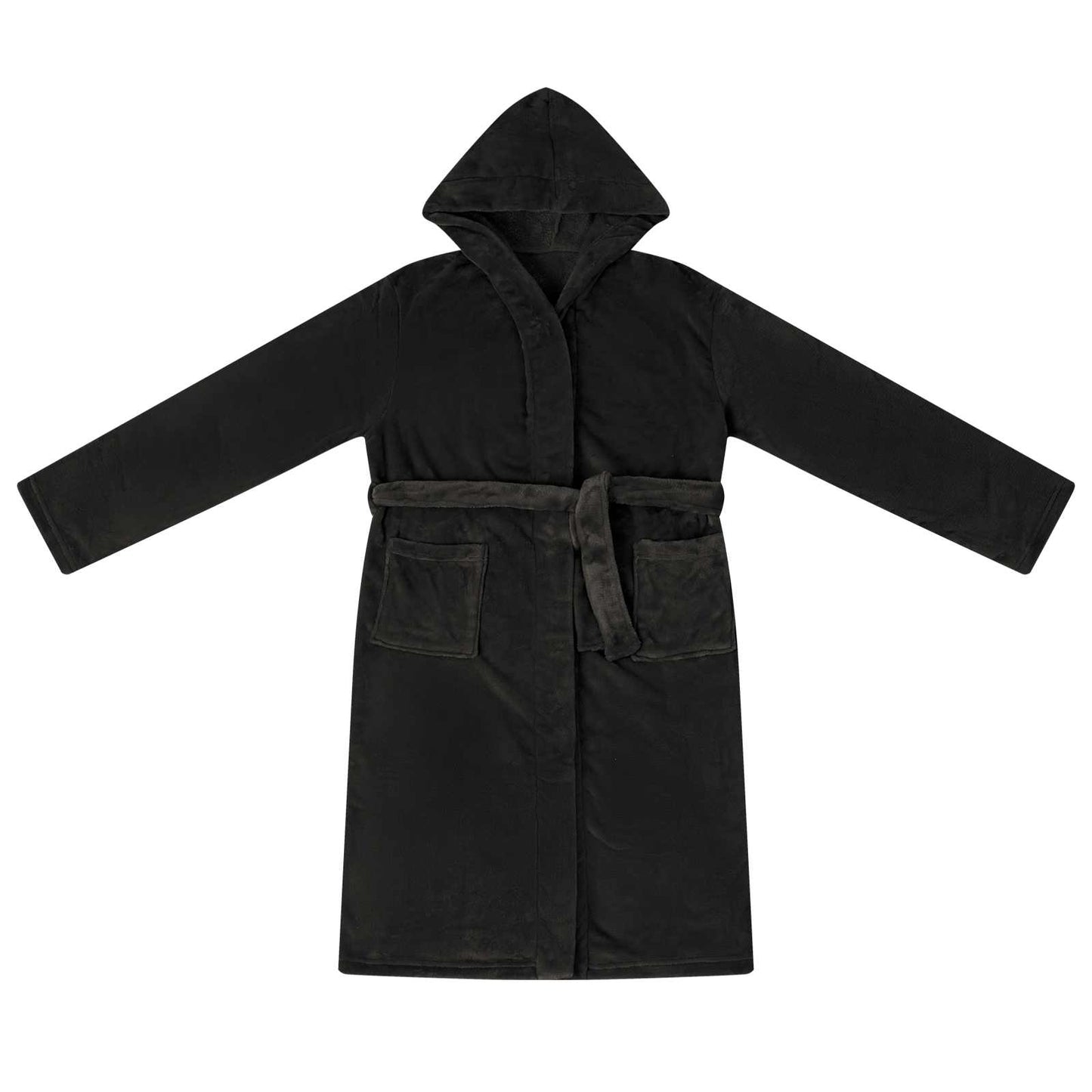 VidaXL Bademantel Hoodie schwarz xxl Flanell