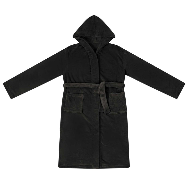 VidaXL Bademantel Hoodie schwarz xxl Flanell